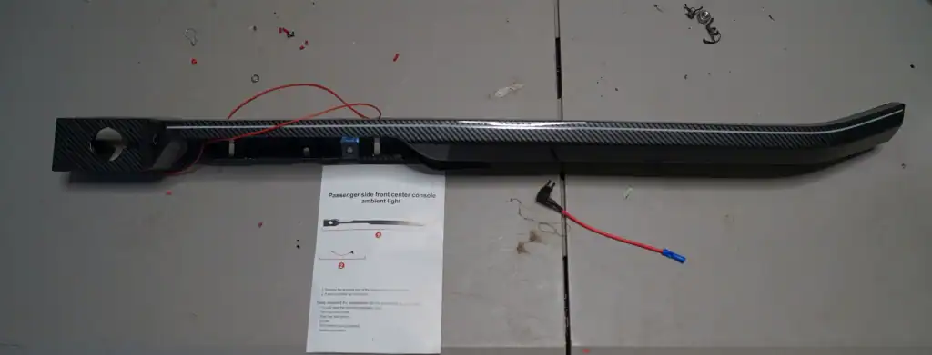 Passenger Side Front Center Console Ambient Light